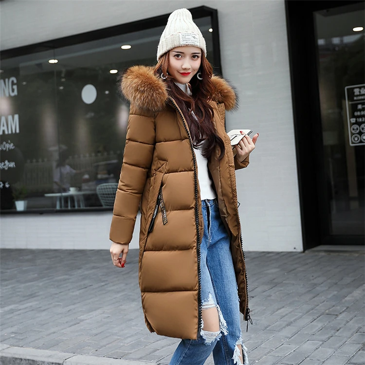 

Black Fashion Women's Jacket Cotton-padded coat Thickening Parkas Female Warm Winter Coat Hooded Women Outerwear, 6 colors