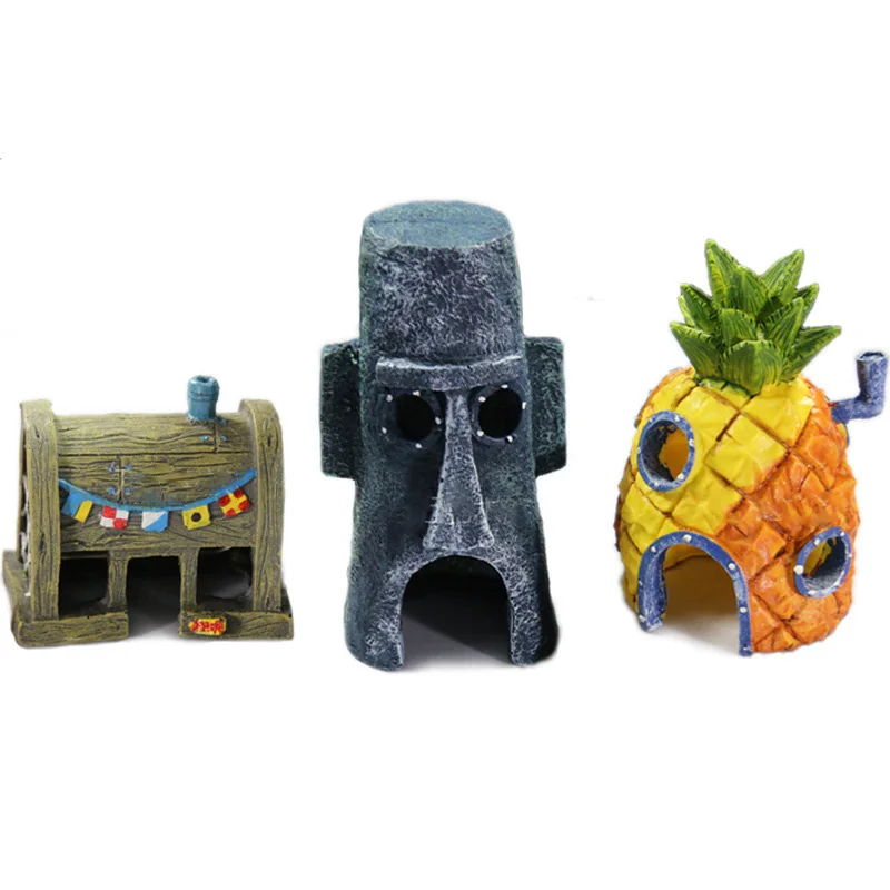 

Aquarium Decoration Cartoon Pineapple House Fish Tank Ornaments Underwater Fish Hiding Play Shrimp Nest Aquarium Accessories, Picture