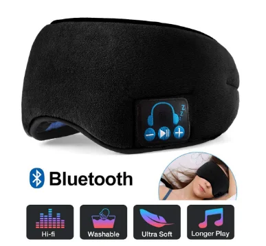 

eyemask 99.9999% shading stock light bluetooth sleep wireless earphone blinder with speaker, Colors customized