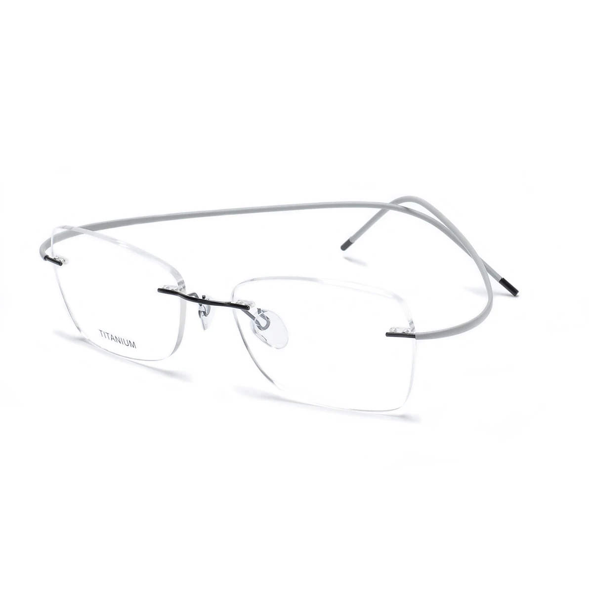 

Rimless Titanium Eyeglasses high quality B-Titanium Optical Frame For ready to ship