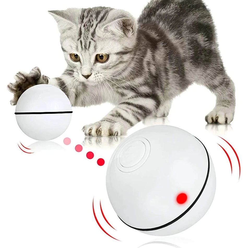 

Smart Cat interactive Toy LED Self Rotating Ball Rolling Automatic USB Ball For Cat Kitten Pet Toy