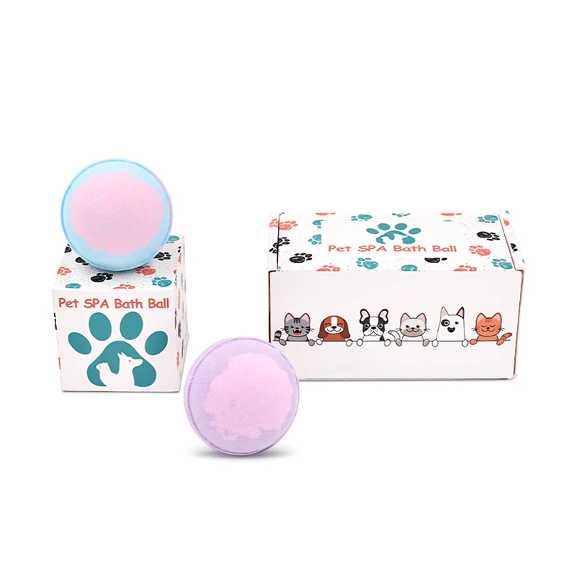 

Bubble pet bath bombs ball shape bomb gift box sea salt with cat soak for dog private label MELAO oem natural christmas luxury, Colorful