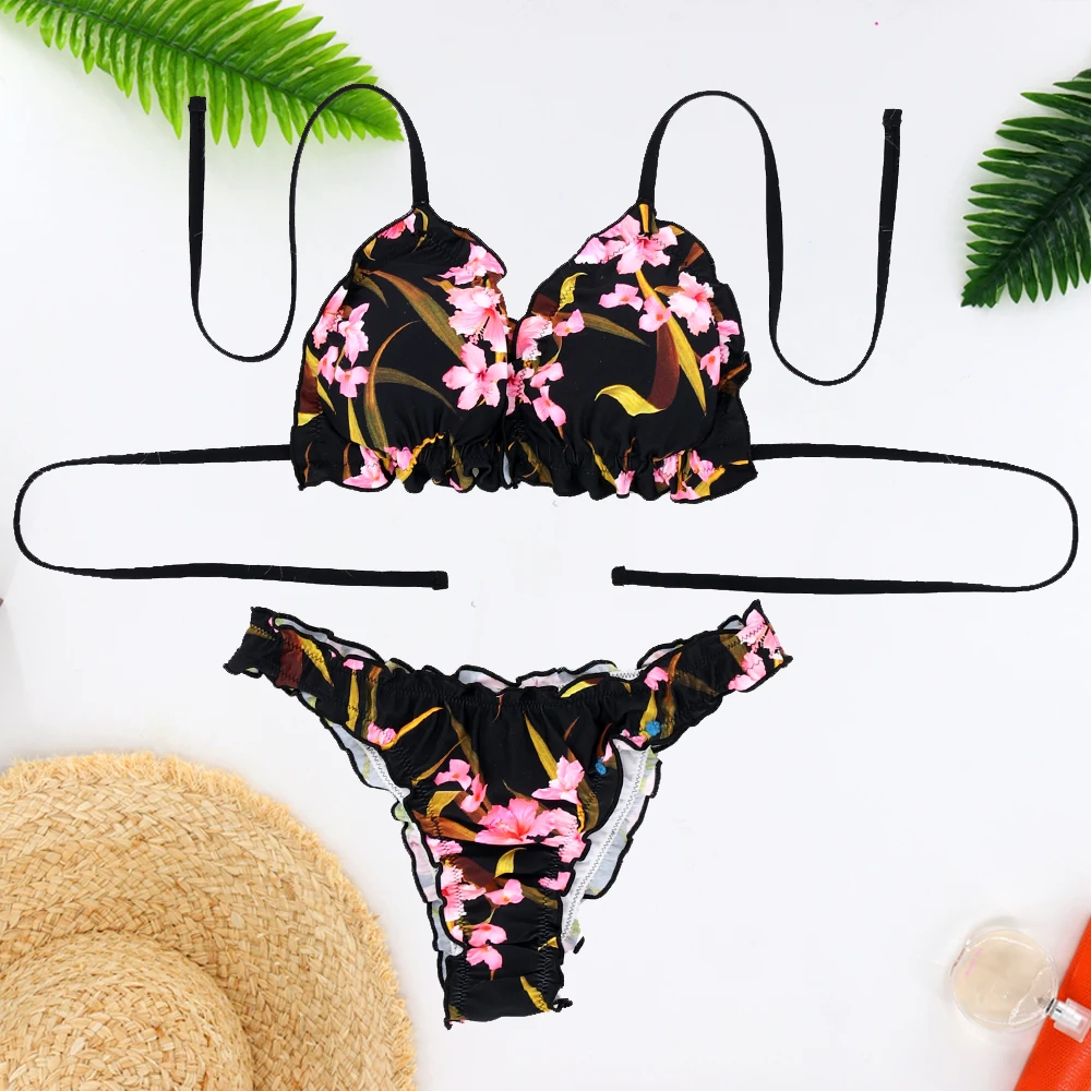 

2021 hot selling printed cheap womens Brazilian tropical swimwear