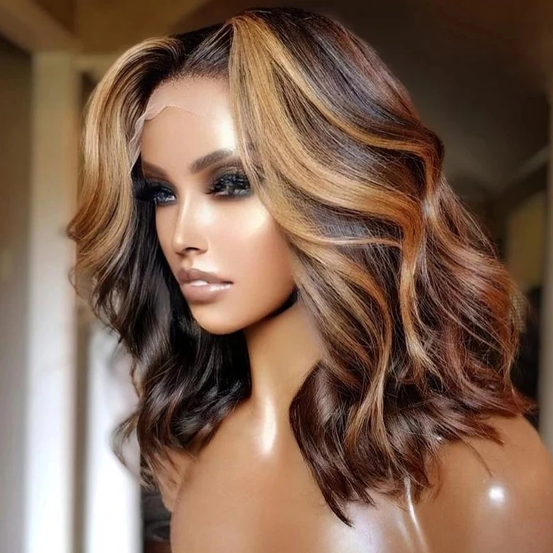 

180% Density P4/27wig Color Hd Lace Frontal Wig Human Hair,Women color bob 5x5 Closure Wig,Wig ombre 360 Lace Front Wig
