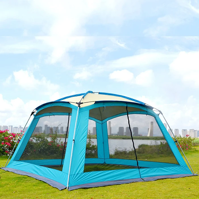 

New style trade show tent outdoor 5-8 person tent camping waterproof sun block anti-mosquito camping tents, 3colors