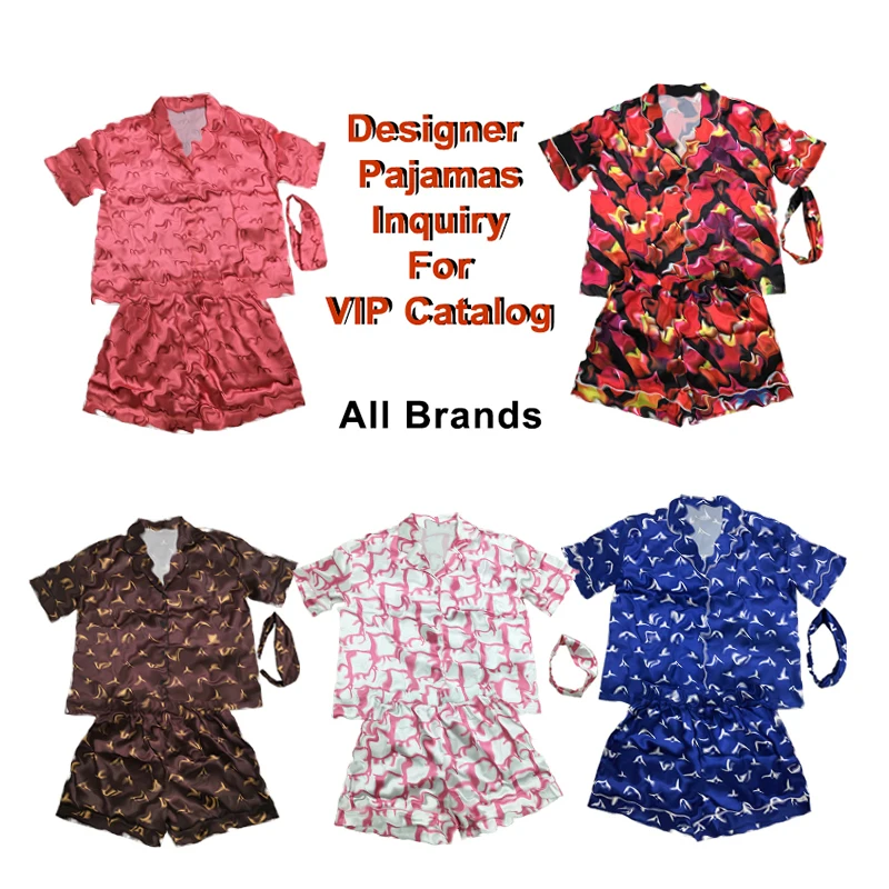 

2021 designer silk pajamas sets loungewear pyjamas women's sleepwear, Customized color
