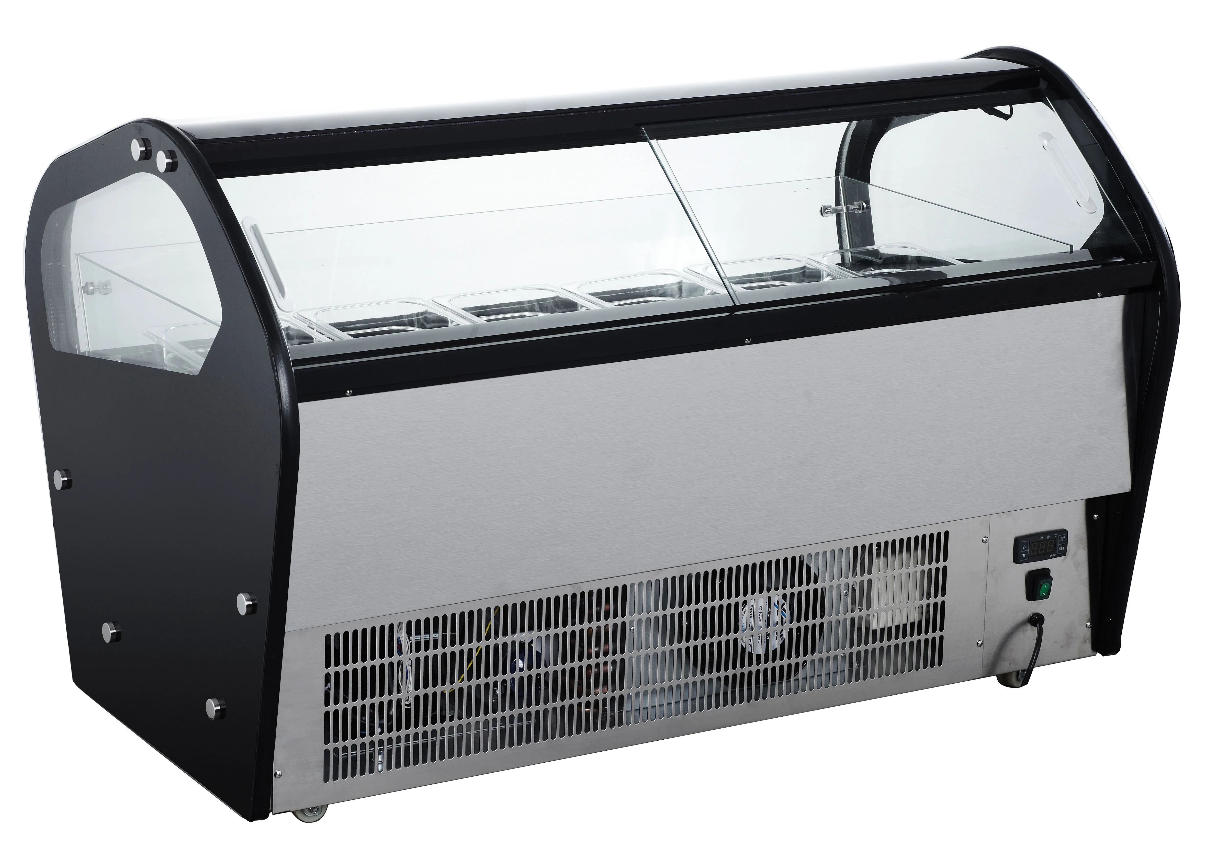 Curved Glass Gelato Ice Cream Display Showcase Refrigerator Freezers For Sale Price Buy