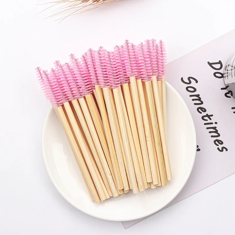 

Private label Eco friendly makeup brushes New Popular Wooden Mascara Wands applicator Eyelash Brushes Holder Wood, Black,white,yellow,blue,pine,purple,gold and so on