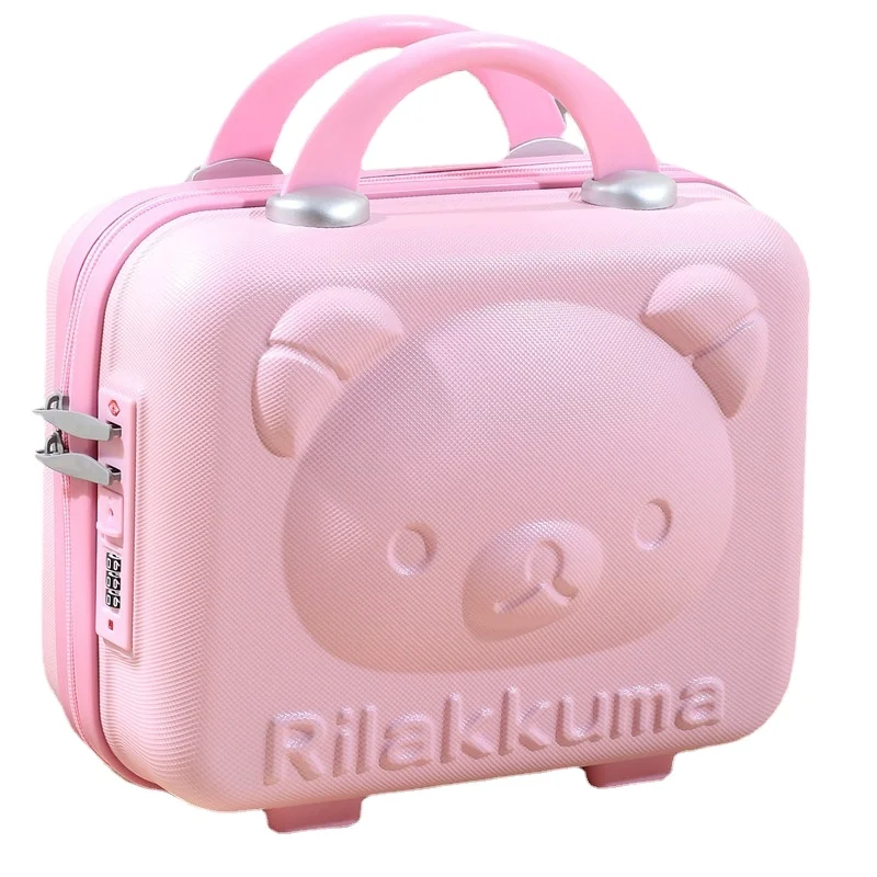 

2023 wholesale Cartoon Bear Cute 14 Inch Mini Suitcase Password Mini Hand Luggage for Makeup for kids girls gift