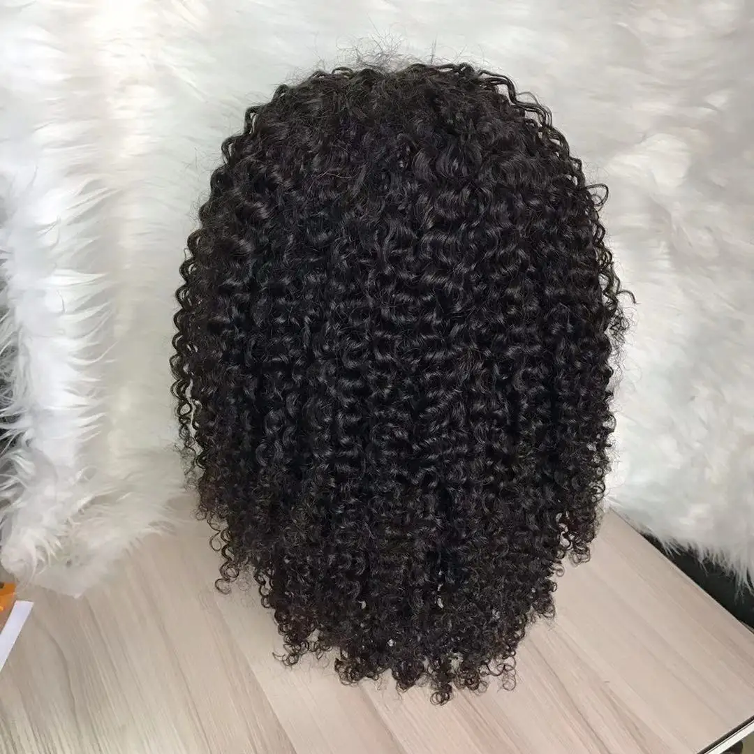 

lace frontal wig Virgin Brazilian Indian Hair 100% Human Hair jerry curl wigs Natural black color black women