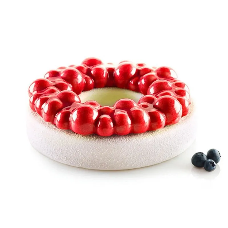 

0840 Single large puff crown cake mold DIY chocolate mousse baking decoration cherry bubble cake silicone mold, Grey