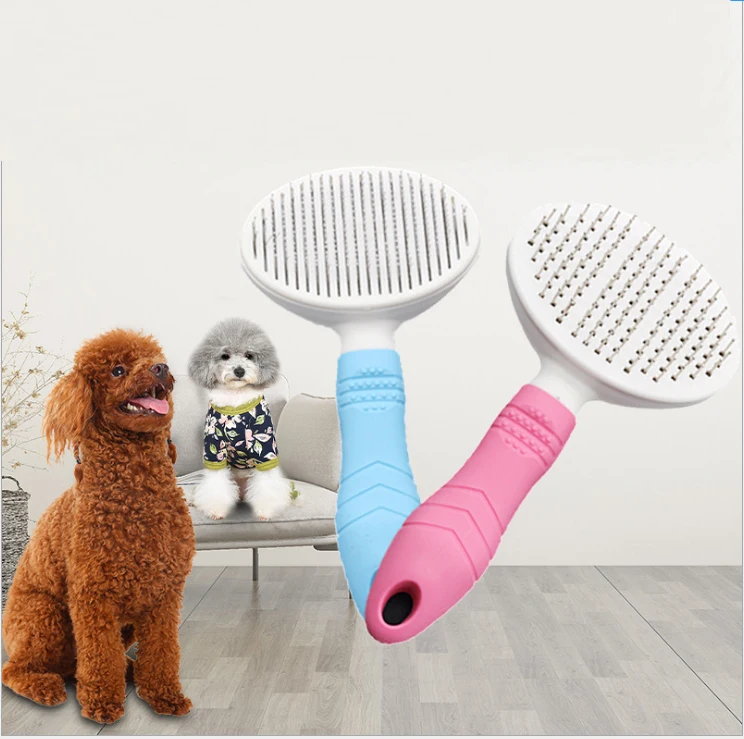 

Self Cleaning Slicker Brush for Dogs and Cats Pet Grooming Hair Brush with Pin Improve Blood Circulation and Massage, Pink / rose red / blue