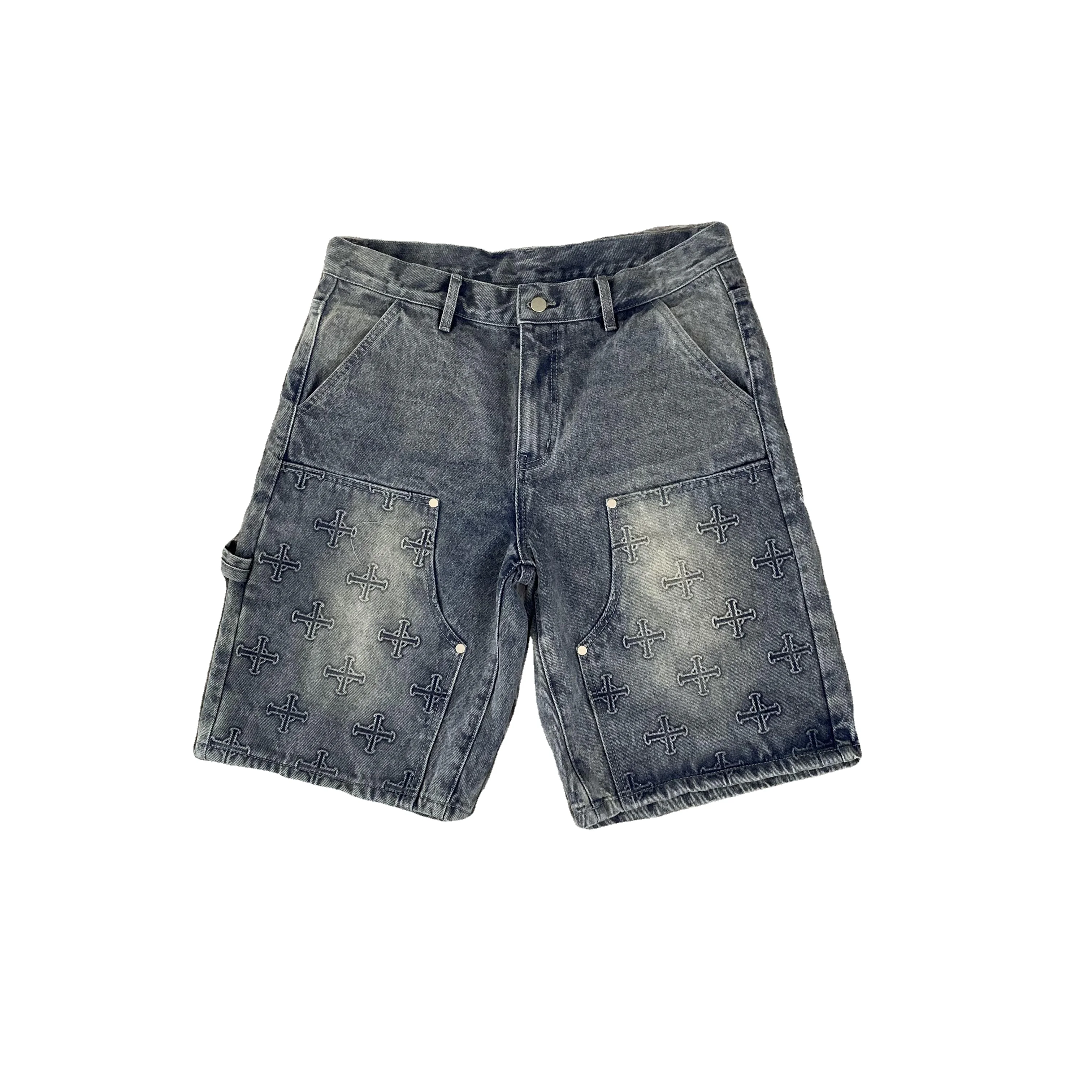 DENIMGUYS Custom Mens Streetwear Carpenter Short Pants Fashion Baggy Men's Jorts Work Half Loose Denim Jeans Shorts