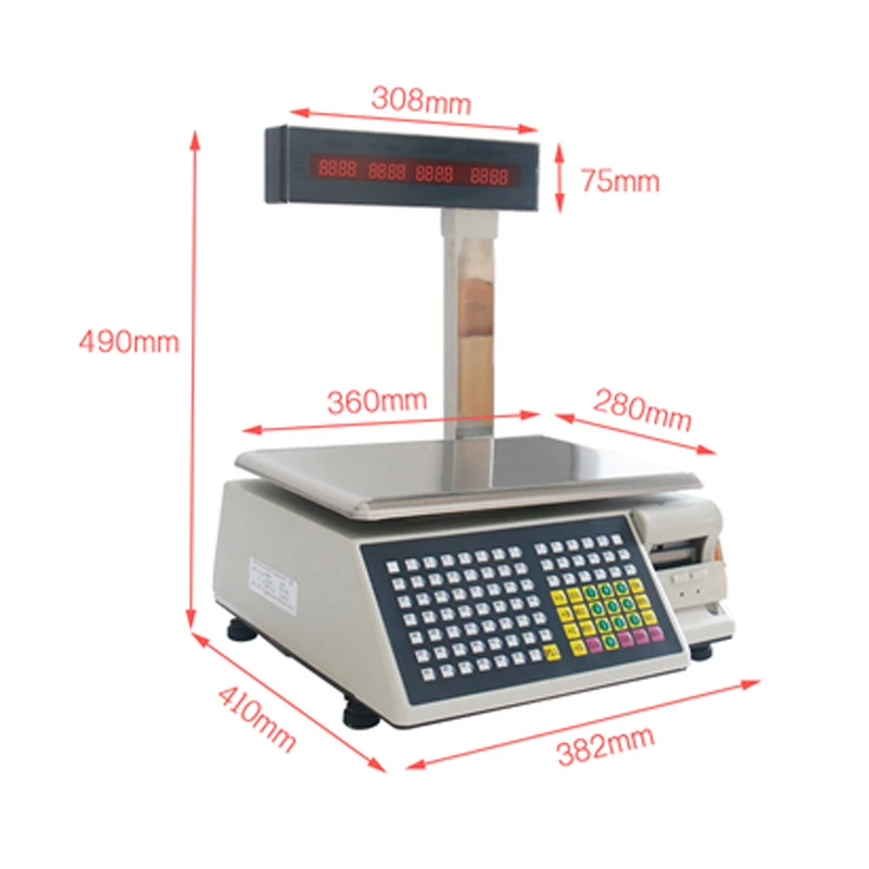 

2019 Electronic Weighing Scale Label Printing Barcode Printing Scale