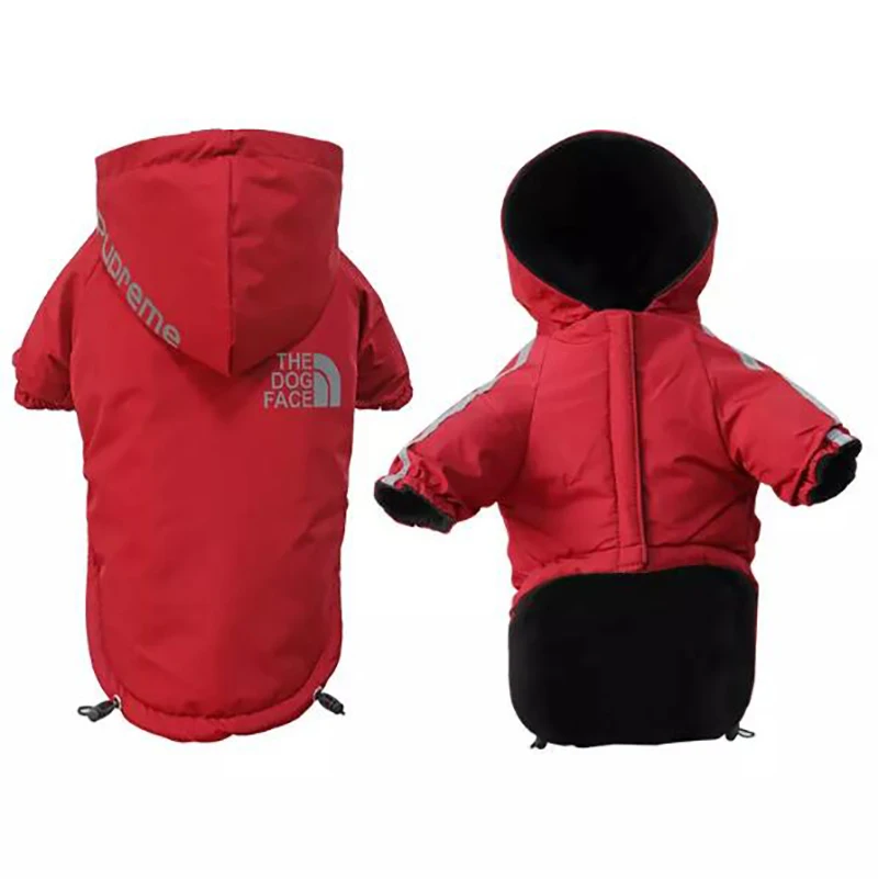 

Warm Winter Pet Clothes for Pet Jacket Dog Coat Hooded Cotton Puppy Dog Velvet Thickening Reflective Pet Manufacturer Costumes