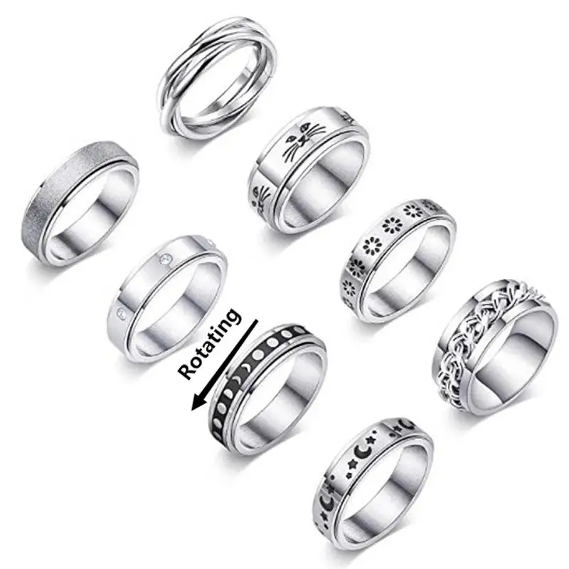 

2021 Hot Sell Men's Open Bottle Anxiety Fidget Rings TikTok Beer Spinner Ring Anxiety Ring Spinner, Picture shows