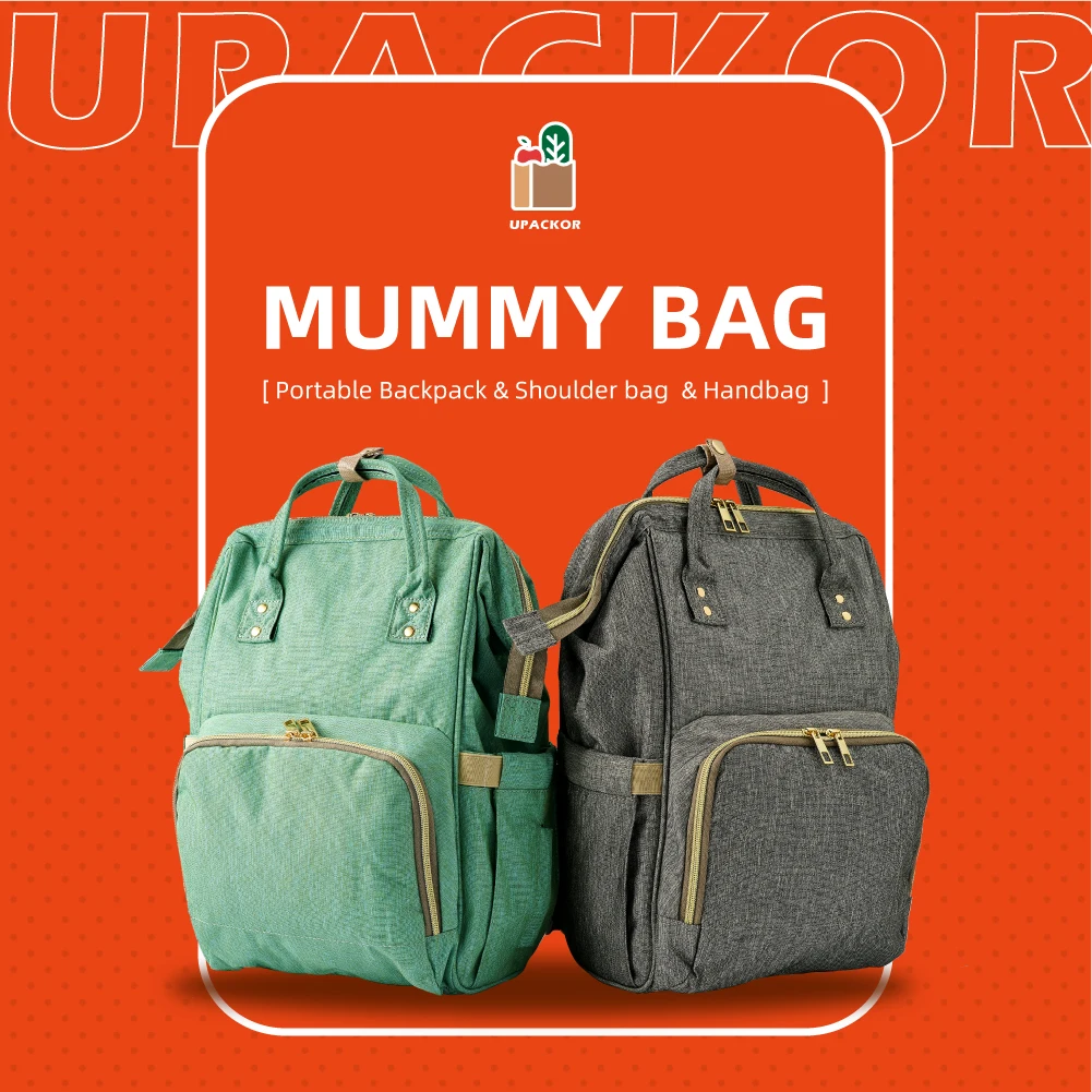 

Solid Color Waterproof Oxford Cloth Mom Backpack Convenient Mom Shoulder Bag Diaper Bags for Mummy Backpack Baby OEM Customized, Two colors