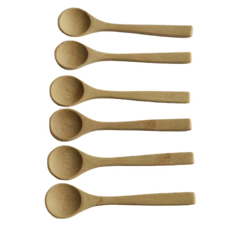 

Eco Friendly Zero Waste Natural Solid Kitchen Cooking Mini Scoop Spoon Coffee Salt Spice Bamboo Wood Wooden Fork Spork Spoon