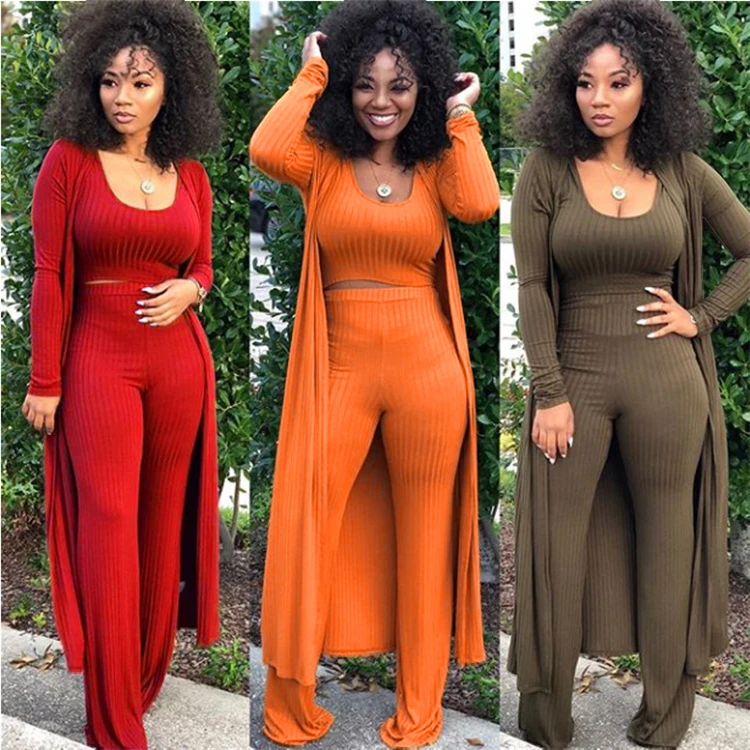 

2022 high quality fashion solid Three-piece suit simple causal women suit pants set, Customized color/as show
