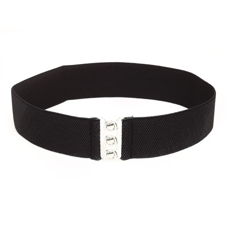 5厘米宽度顶级品质定制尺寸女性黑色弹性环形环扣皮带