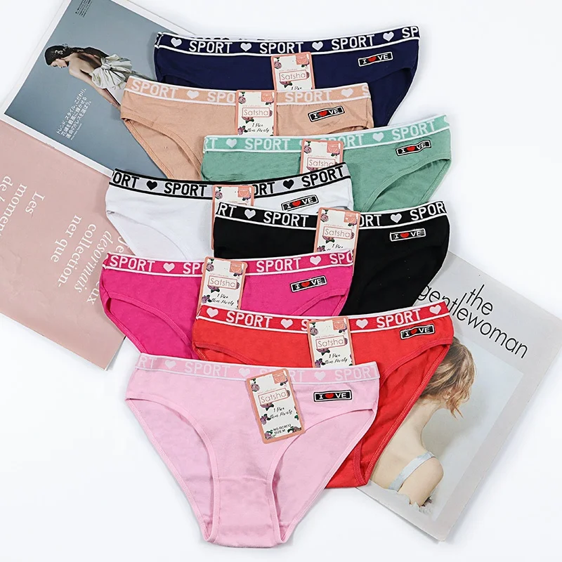 

New style factory outsell Soft girl underwear Cotton women briefs, Mix color