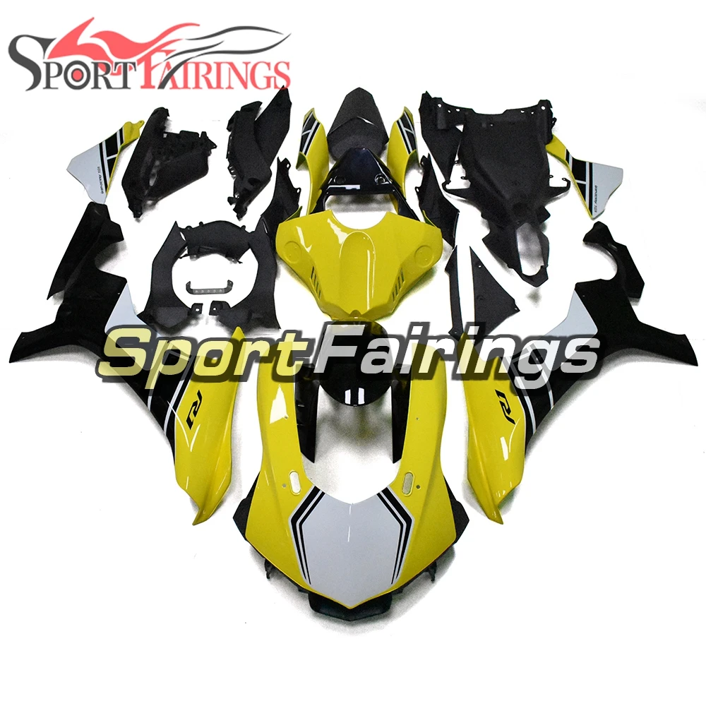 

For Yamaha YZF1000 R1 2015 2016 2017 2018 2019 Injection Sportbike Bodywork Kit Yellow White and Black Lower Motor Fairing kit, As pictures shown