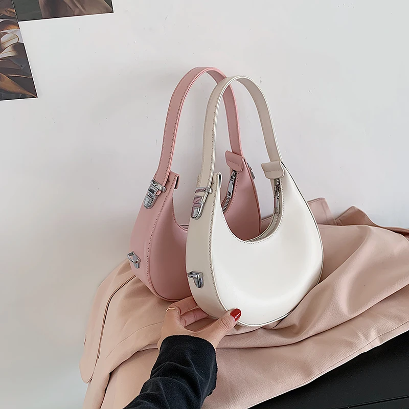 

Korean Solid Color Elegant Women Fashion Small Tote Handbag Cute Underarm Purse Bag For Ladies 2021, 4 colors