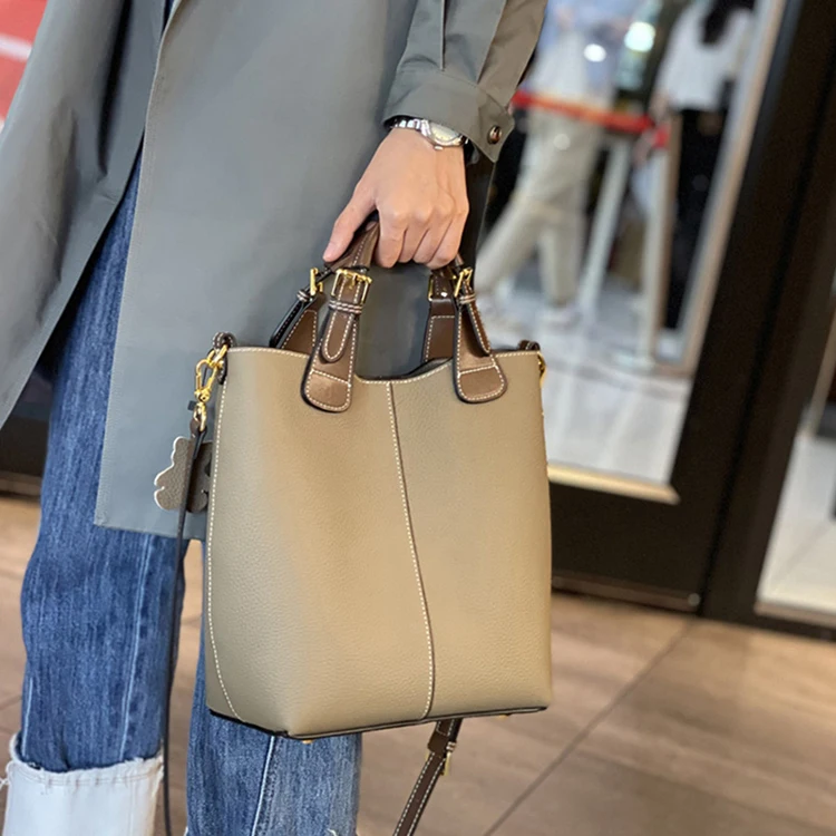 

2022 Designer New Wholesale Fashion Luxury Large Capacity Genuine Leather Ladies Shoulder Bags Tote Bucket Bag Women Hand Bags