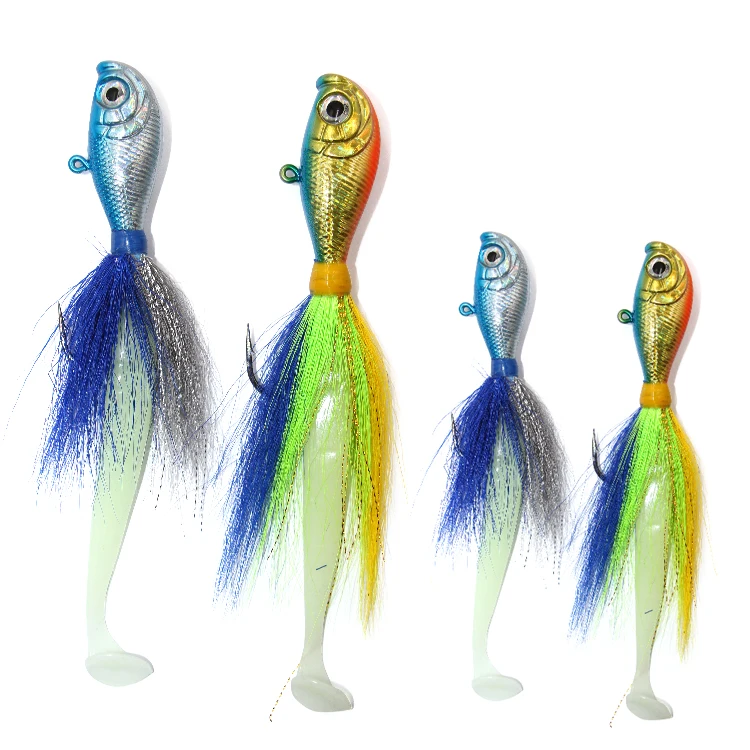

10-224g fishing lures jig head common sinking bass trout pike fishing hard lure with skirt jig head lure, Various color