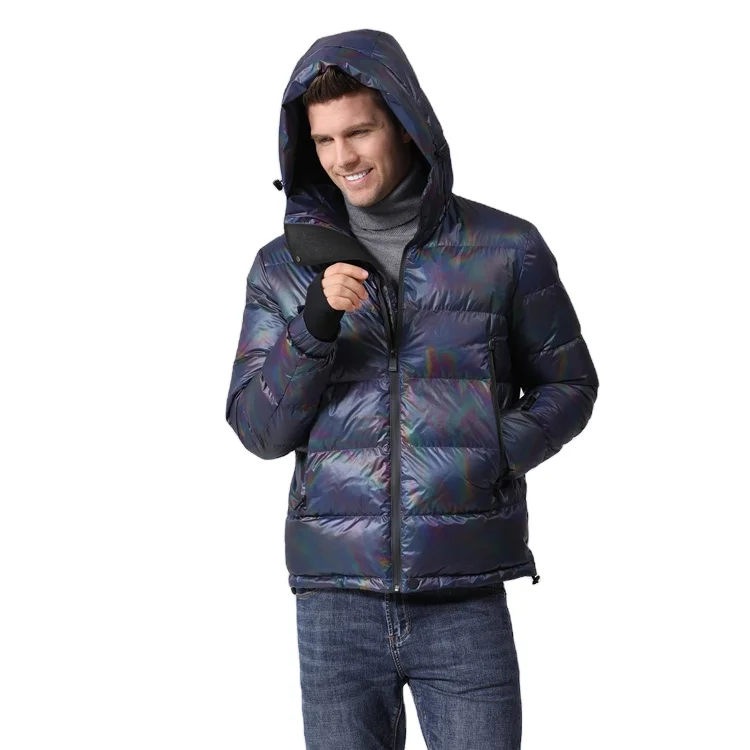 

High Quality Winter Mens Hooded Puffer Jacket Fashion Hood Windproof White Duck Down Jacket for Men