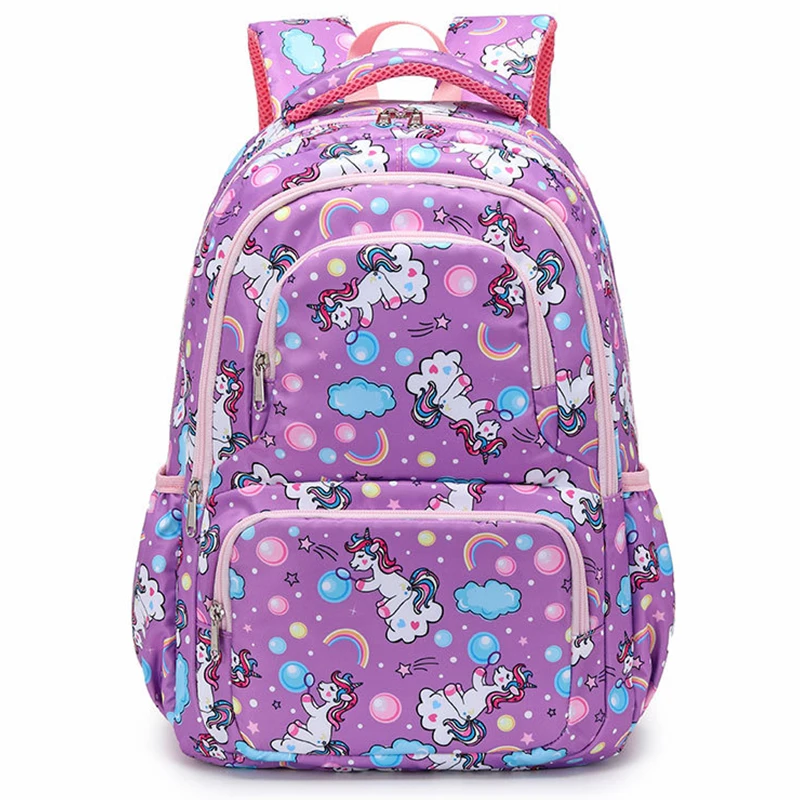 

New Style Primary School Student Korean One Shoulder Children Backpack Unicorn Spine Protection Cartoon Customization Schoolbag, Black,pink,purple