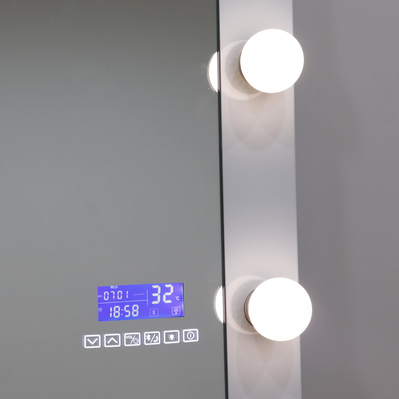 

Bluetooth floor mirrors full length body large size dressing mirror with led bulbs