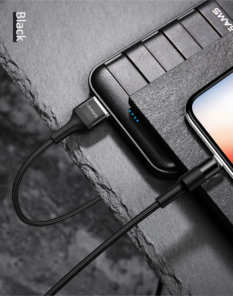 USAMS Aluminum alloy Braided Data Lighting USB Cable Set for iPhone