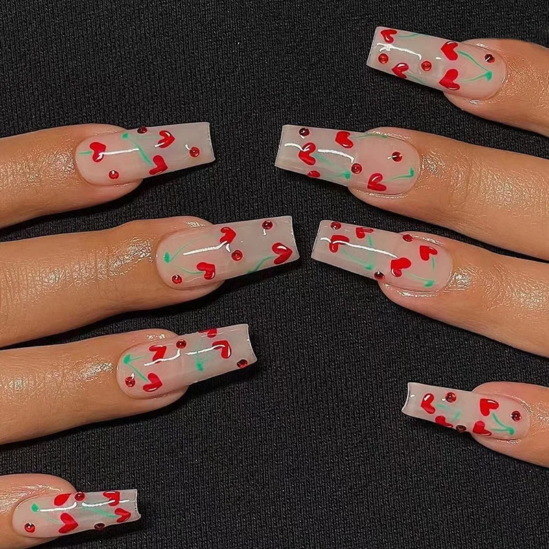 

2022 Press On Nails Wholesale Full Cover Gel False Nails Artificial French Designed Acrylic Press On Nails, Multi color