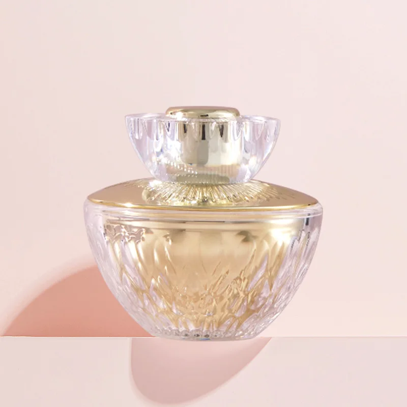 

Luxury Lady Cream Jars 20g 30Gr 50g Gold Cap Skin Care Serum Jars Bowl Acrylic Cream Jar