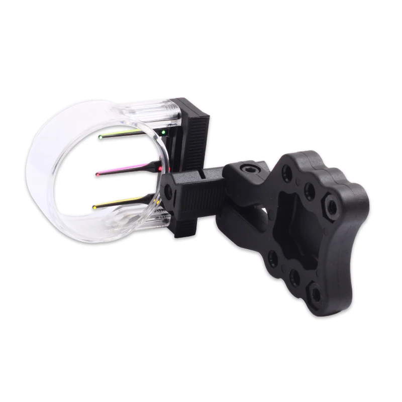 

3 Pin Plastic Optical Fiber Bow Archery Sight for Hunting Recurve Bow and Compound Sights, Black