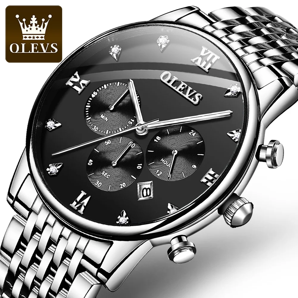 

Mens Watches OLEVS Water Resistant Feature Stainless Steel Band Quartz Watch Men Luxury Brand Fashion Business Wristwatch