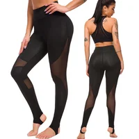 

Polyester Spandex Gym Leggingns High Waist Soft Yoga Pants Camel Toe