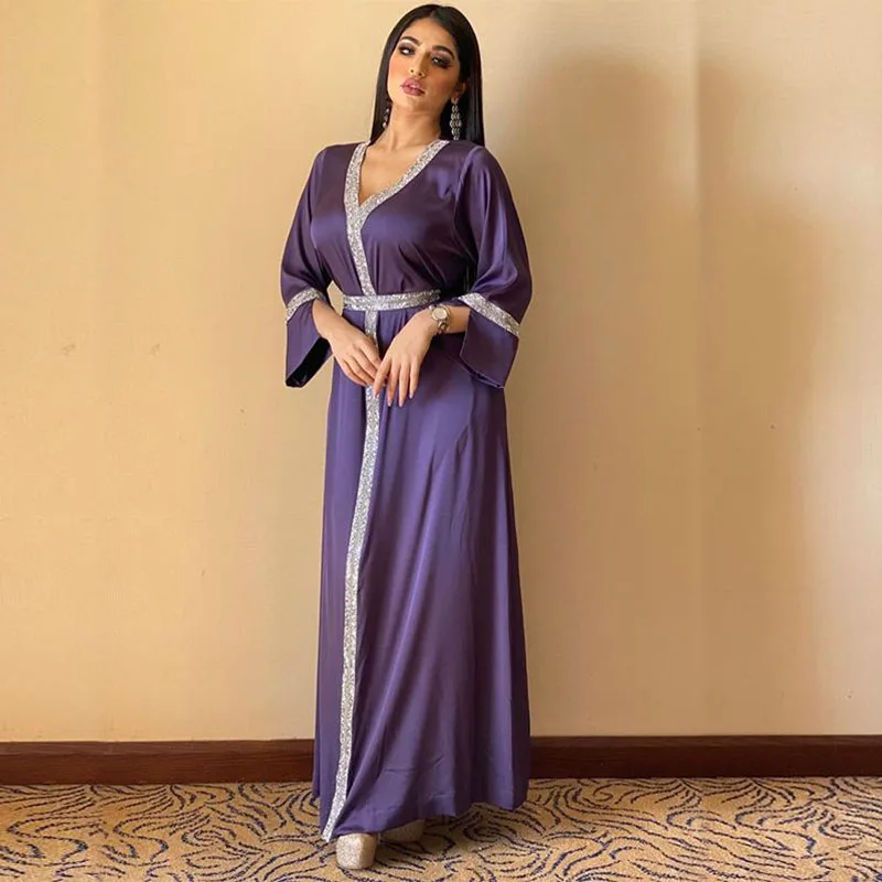 

Designer Belt luxury diamond dubai kaftan evening islamic clothing muslim dresses