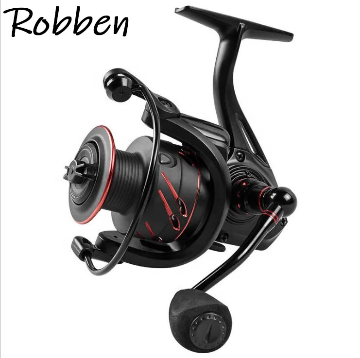

Robben Fishing Reel GS2000-7000 Full Metal Spool Spinning Reel 5.0:1 Max Drag 10Kg Power Smooth Sea Carp Fishing Reel Black Red