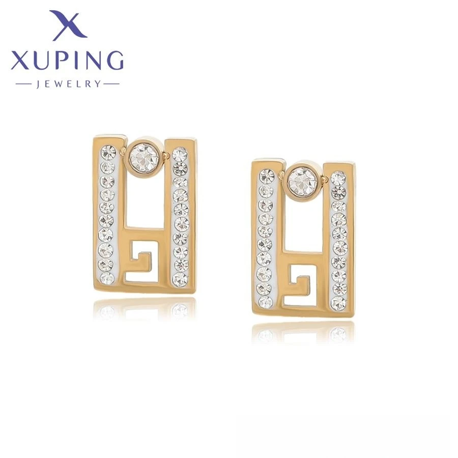 

A00903212 xuping jewelry New creative design earrings 14K gold color temperament simple zircon women fine jewelry earrings