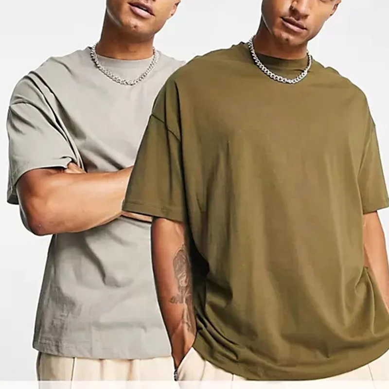 

Excellent Material Heavy 100% Cotton T-shirt Custom Drop Shoulder Plus Size Men T Shirt