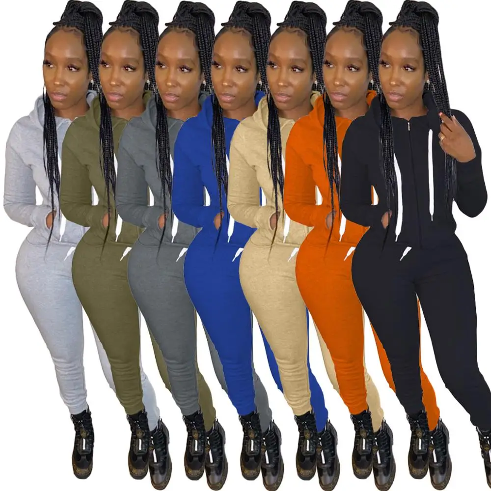 

Wholesale 2020 Womens Tracksuit Casual Pullover Hoodie Sweatpants Two Piece Set Women Clothing Sport Jumpsuits Outfits Set, Orange,gray,black,army green,dark gray,apricot,blue