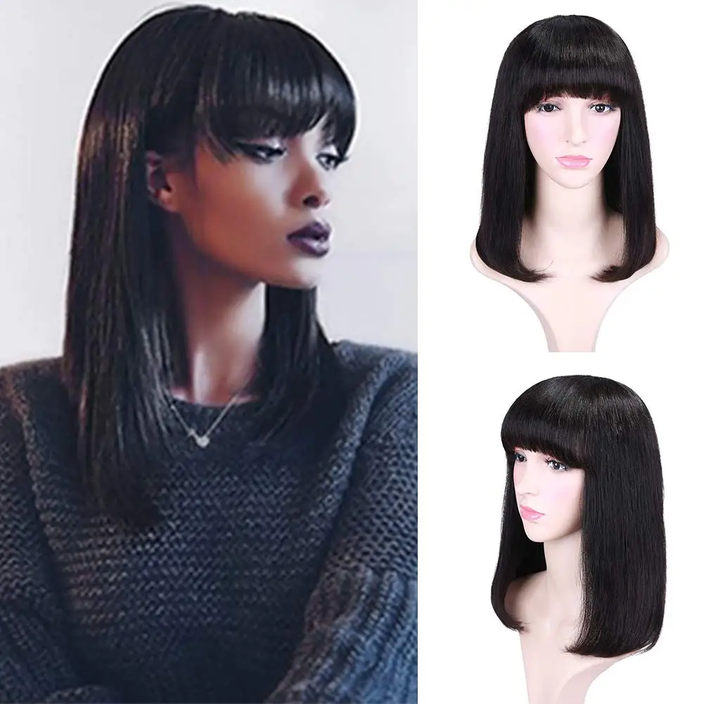 

straight human hair lace front bob wigs pixie cut virgin hair wig human hair toupee,lace bob wig with bang