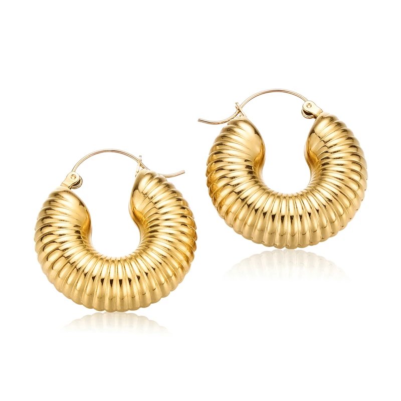 

Hot Sealing Classic Sculptural Droplet Hammered Gold Earings Hoop Big Women Earing Jhumka On Stock