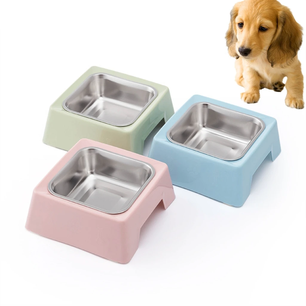 

Pet bowl Square Dog Bowl Stainless steel dog feeder