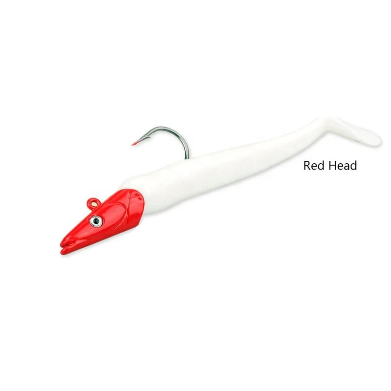 

Custom jig lead head hook soft bait 11cm 19g lead head soft fish fishing lure, 5 colors