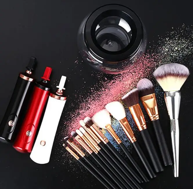

BK16A Liquid Cosmetic Make Up Brush Cleaner Tool Automatic Color Switch Spin Electric Makeup Brush Cleaner And Dryer Machine, Customized