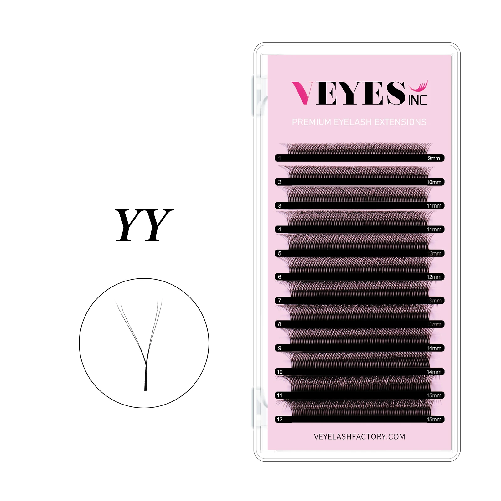 

Veyelash Hand Woven Black Natural Soft Brazilian YY Lashes Premade Volume Fan Individual Veyes Inc YY Shape Eyelash Extensions