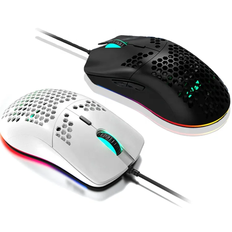 

7 Buttons Programmable Driver Ultralight Honeycomb Wired M6 6 RGB Backlit Mice 3D Gaming Mouse For PC Gamers Xbox PS4, Black/white